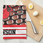 Rood en wit Football Theedoek (Quarter Fold)