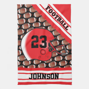 Rood en wit Football Theedoek