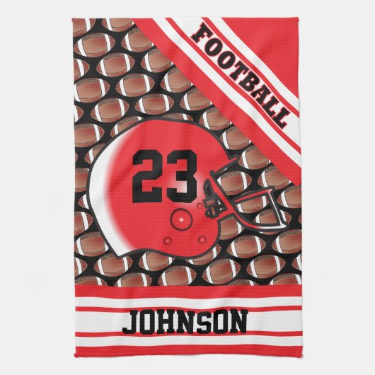 Rood en wit Football Theedoek (Verticaal)