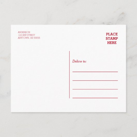 Rood en wit, Foto Afstuderen Dank u Aankondigingskaart (Achterkant)