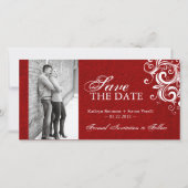 Rood en Wit Foto Save The Date Invitation (Voorkant)