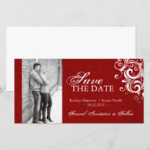 Rood en Wit Foto Save The Date Invitation (Voorkant / Achterkant)