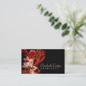 Rood en wit Fractal Visitekaartje (Staand voorkant)