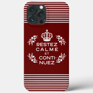Rood en wit Frans Kalm houden en doorgaan Case-Mate iPhone Case