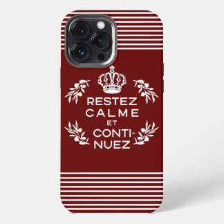 Rood en wit Frans Kalm houden en doorgaan iPhone 13 Pro Max Hoesje