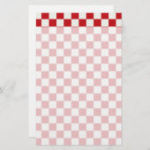 Rood en wit gebarsten patroonkleuren op het gebied briefpapier (Voorkant / Achterkant)