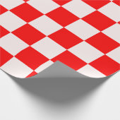 Rood en wit gecheckt patroon cadeaupapier (Hoek)