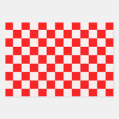 Rood en wit gecheckt patroon inpakpapier vel (Voorkant)