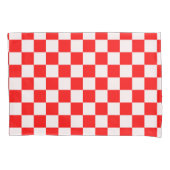Rood en wit gecheckt patroon kussensloop (Voorkant)