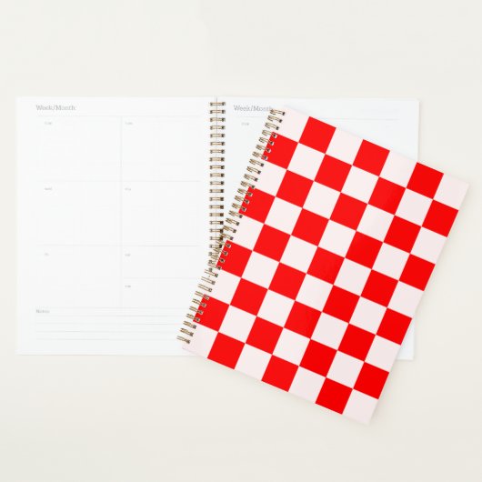 Rood en wit gecheckt patroon planner (Display)