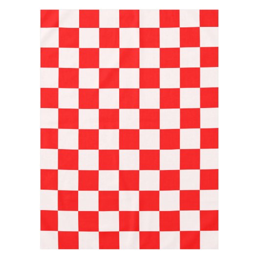 Rood en wit gecheckt patroon tafelkleed (Voorkant)