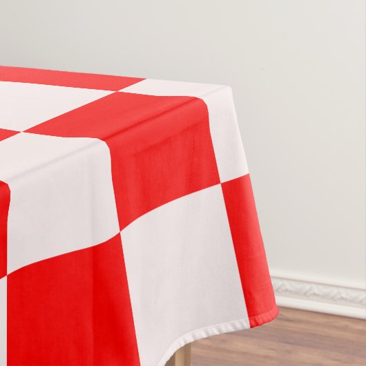 Rood en wit gecheckt patroon tafelkleed (Voorbeeld)