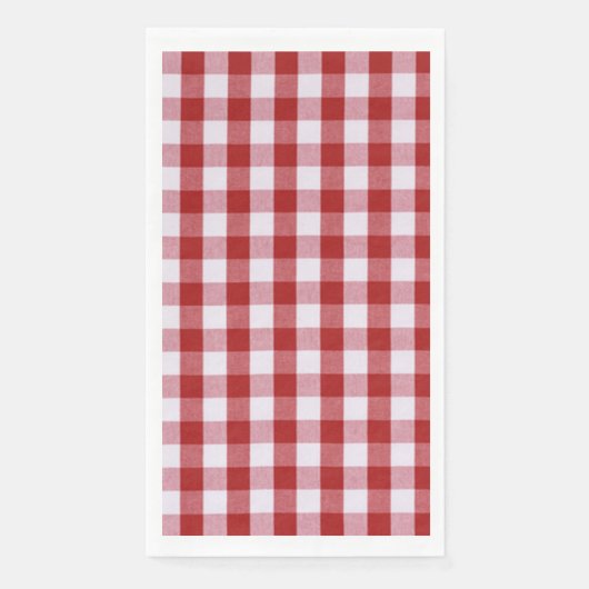 Rood en wit gecheckt patroon/vierkantjes servet (Voorkant)