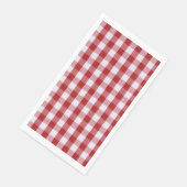 Rood en wit gecheckt patroon/vierkantjes servet (Hoek)