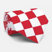 Rood en wit gecheckt vlag stijlvol patroon stropdas (Opgerold)