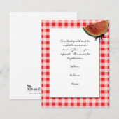 Rood en wit gecontroleerd en met watermeloen veran kaart (Voorkant / Achterkant)