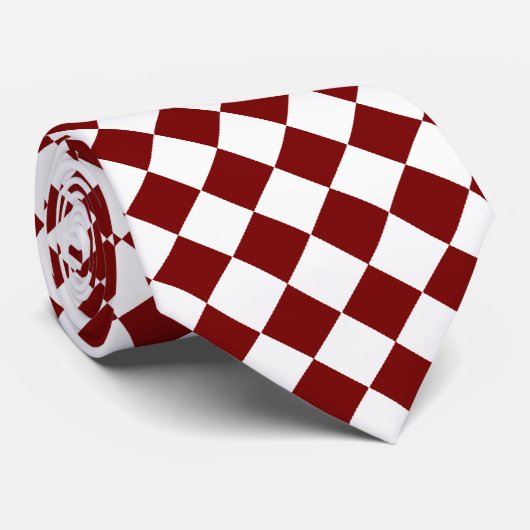 Rood en wit Gecontroleerd Stropdas (Opgerold)