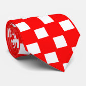 Rood en wit Gecontroleerd Stropdas (Opgerold)