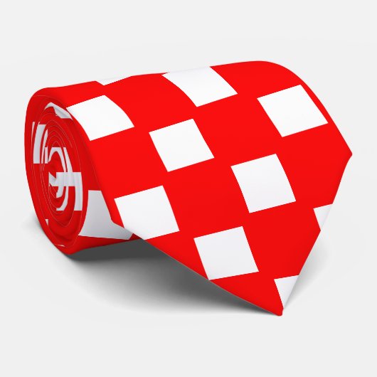 Rood en wit Gecontroleerd Stropdas (Opgerold)