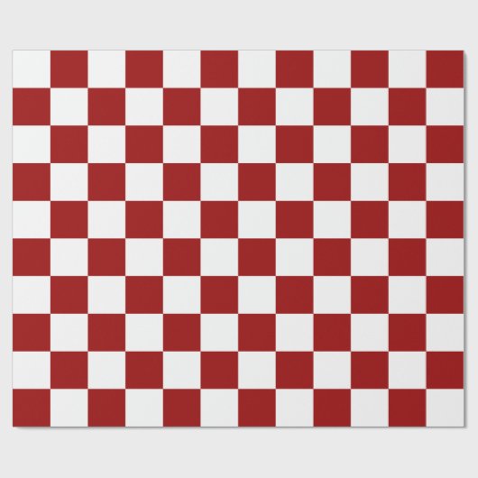 Rood en wit Gecontroleerde Gift Wrap Cadeaupapier (Vlak)