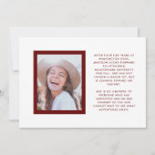 Rood en Wit Gefeliciteerd Afstudeerder Twee Foto A Aankondiging (Achterkant)