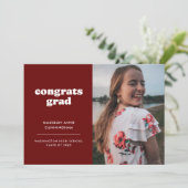 Rood en Wit Gefeliciteerd Afstudeerder Twee Foto A Aankondiging (Staand voorkant)