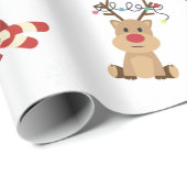 Rood en wit geïllustreerd Vrolijk Kerstfeest Cadeaupapier (Rol Hoek)