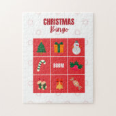 Rood en wit geïllustreerde kerst puzzel legpuzzel (Verticaal)