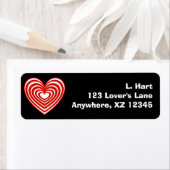 Rood en wit gelaagd hart etiket (Insitu)