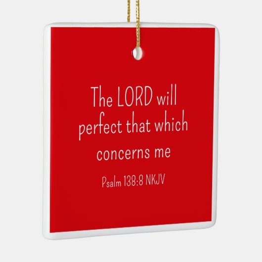 Rood en wit geloof in God Bijbelvers Keramisch Ornament (Rechts)