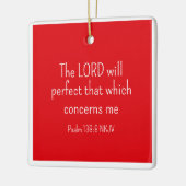 Rood en wit geloof in God Bijbelvers Keramisch Ornament (Links)