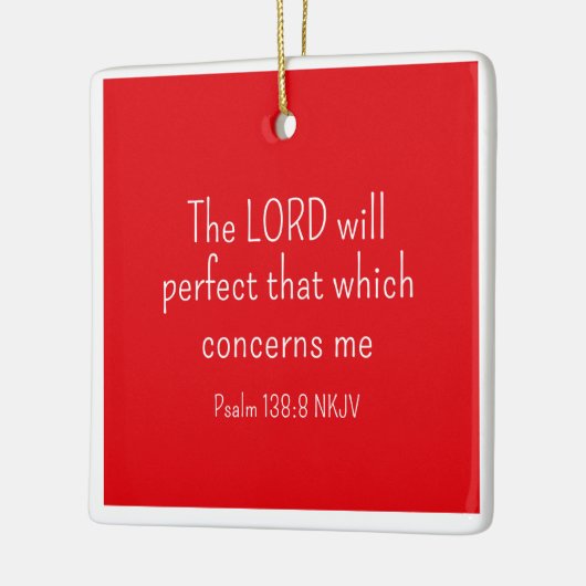 Rood en wit geloof in God Bijbelvers Keramisch Ornament (Links)