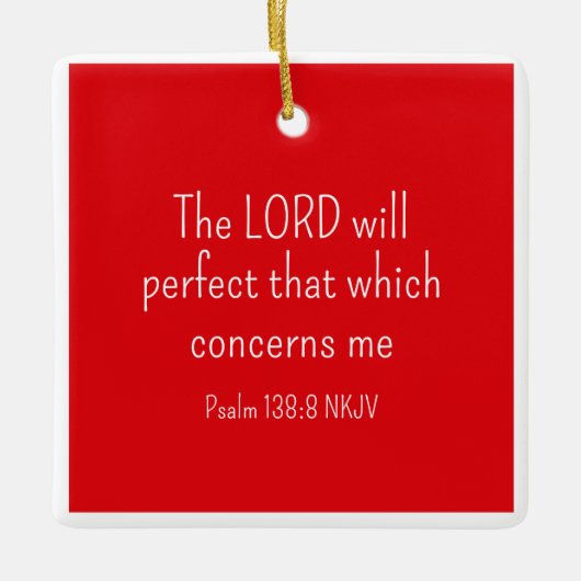 Rood en wit geloof in God Bijbelvers Keramisch Ornament (Voorkant)