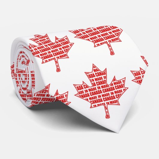Rood en wit gemaakt in Canada Maple Leaf Stropdas (Opgerold)
