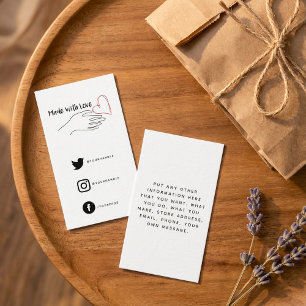 Rood en wit gemaakt met liefdeshart, sociale links informatiekaartje