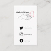 Rood en wit gemaakt met liefdeshart, sociale links informatiekaartje (Voorkant)