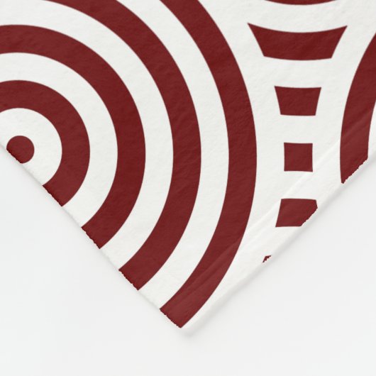 Rood en wit genest cirkelvormig herhalingspatroon fleece deken (Hoek)