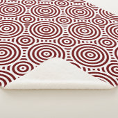 Rood en wit genest cirkelvormig patroon sherpa deken (3/4)