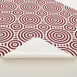 Rood en wit genest cirkelvormig patroon sherpa deken