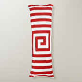 Rood en Wit Geometrics Solid Reverse Lichaamskussen (Voorkant Verticaal)