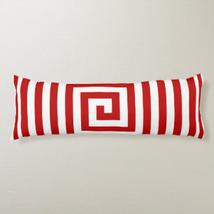 Rood en Wit Geometrics Solid Reverse Lichaamskussen