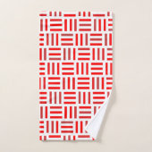 Rood en wit geometrisch bad handdoek (Handdoek)