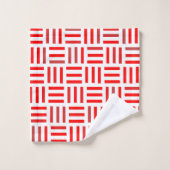 Rood en wit geometrisch bad handdoek (Wasdoekje)