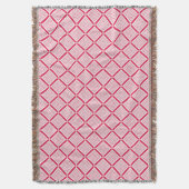 Rood en wit geometrisch geruit patroon retro deken (Voorkant Verticaal)