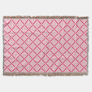 Rood en wit geometrisch geruit patroon retro deken