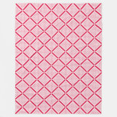 Rood en wit geometrisch geruit patroon retro fleece deken (Voorkant)