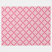 Rood en wit geometrisch geruit patroon retro fleece deken (Voorkant (Horizontaal))