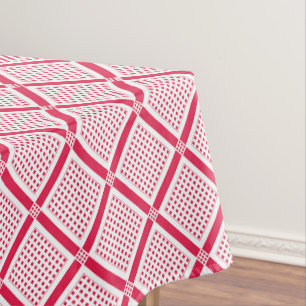 Rood en wit geometrisch geruit patroon retro tafelkleed