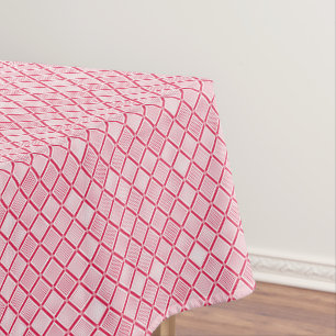 Rood en wit geometrisch geruit patroon retro tafelkleed