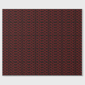 : rood en wit geometrisch golfpatroon cadeaupapier (Vlak)